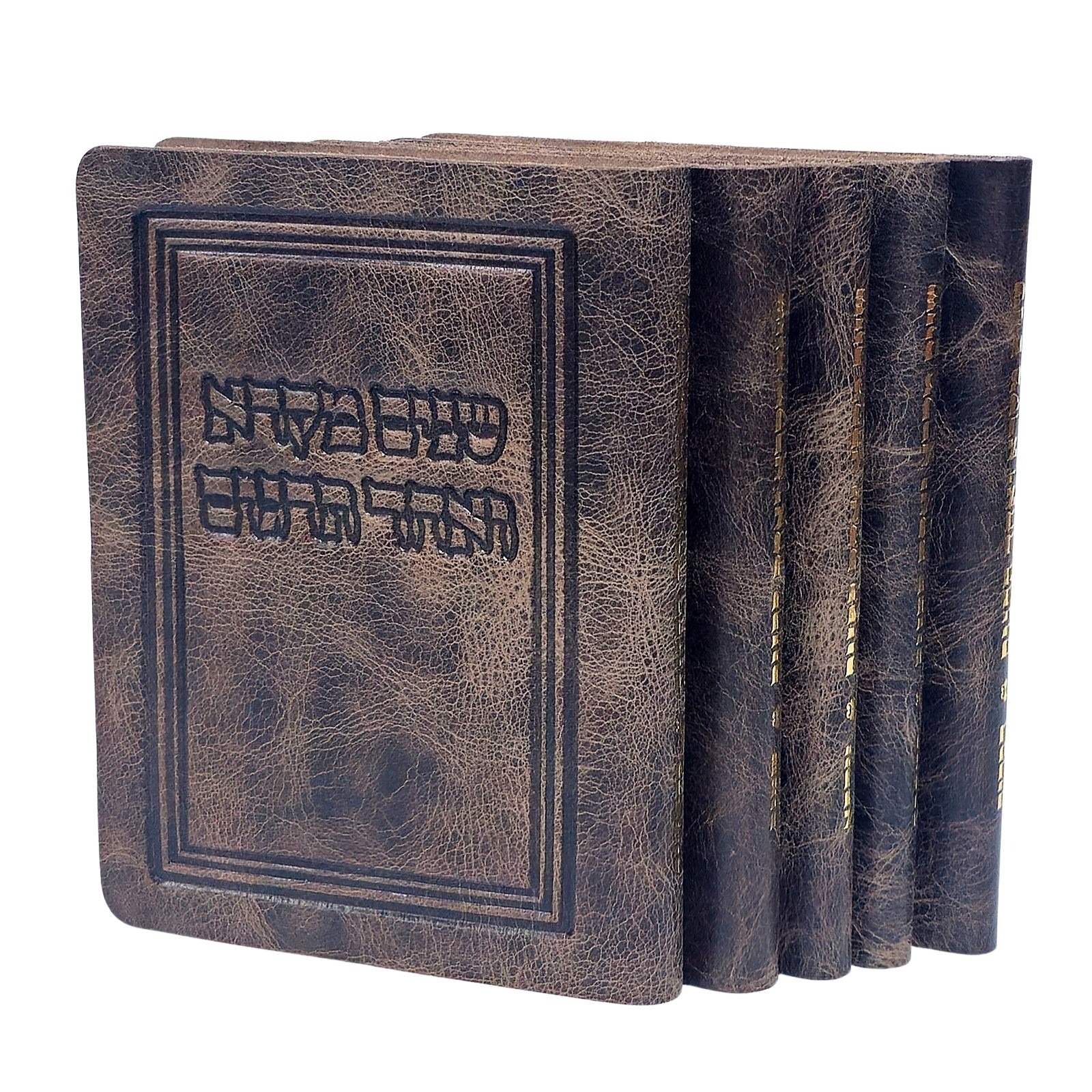 סט שנים מקרא ואחד תרגום בכריכת עור אמיתי רכה – 5 כרכים גודל מיני כיס (14x10 ס"מ) 1 סט שנים מקרא ואחד תרגום 5 כרכים כריכת עור אמיתי רכה גמישה גודל כיס 14 ס"מ